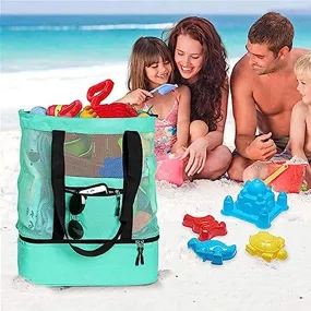 2-in-1 beach bag with removable cooler section