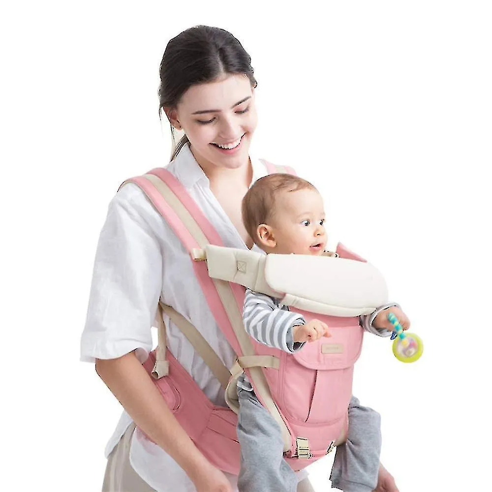 360 All Carry Positions Baby Carrier Baby Hip Seat Carrier（Pink）