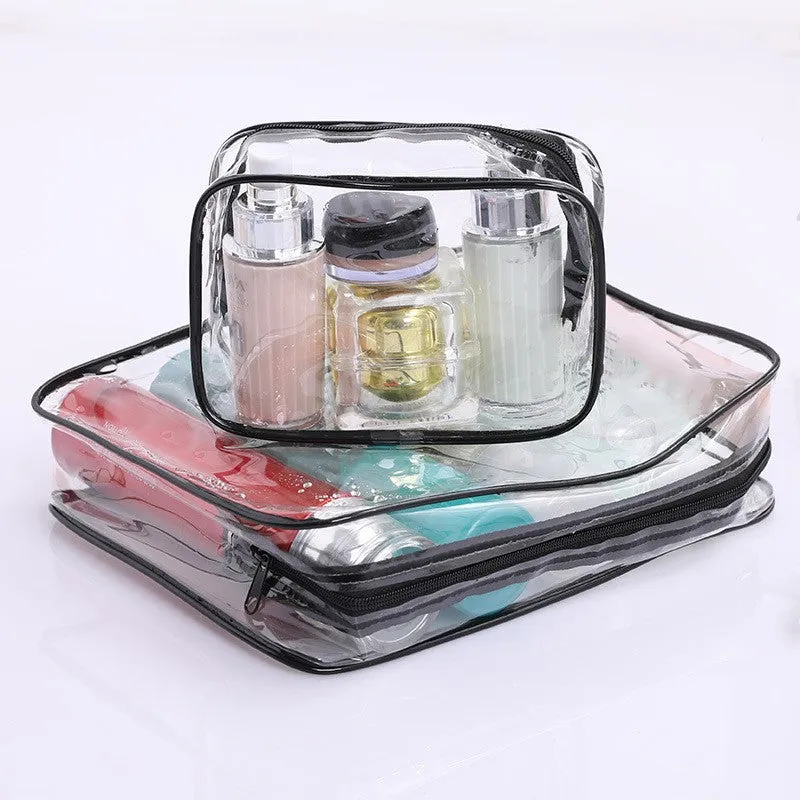 3Piece Clear Toiletry Bags Portable Waterproof Travel Storage