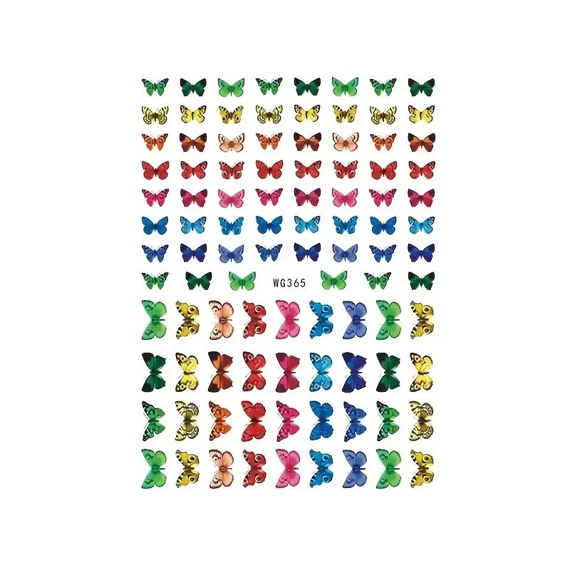 5 Pcs Butterfly Nail Art Stickers | 3D Self Adhesive Butterflies Nail Decals Nail Decoration Stickers For Gel Polish Acrylic Nails