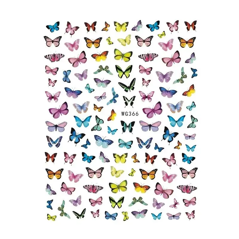 5 Pcs Butterfly Nail Art Stickers | 3D Self Adhesive Butterflies Nail Decals Nail Decoration Stickers For Gel Polish Acrylic Nails