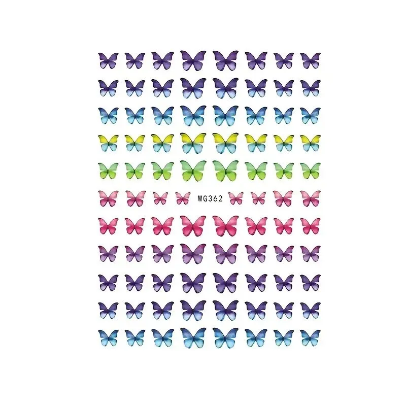 5 Pcs Butterfly Nail Art Stickers | 3D Self Adhesive Butterflies Nail Decals Nail Decoration Stickers For Gel Polish Acrylic Nails