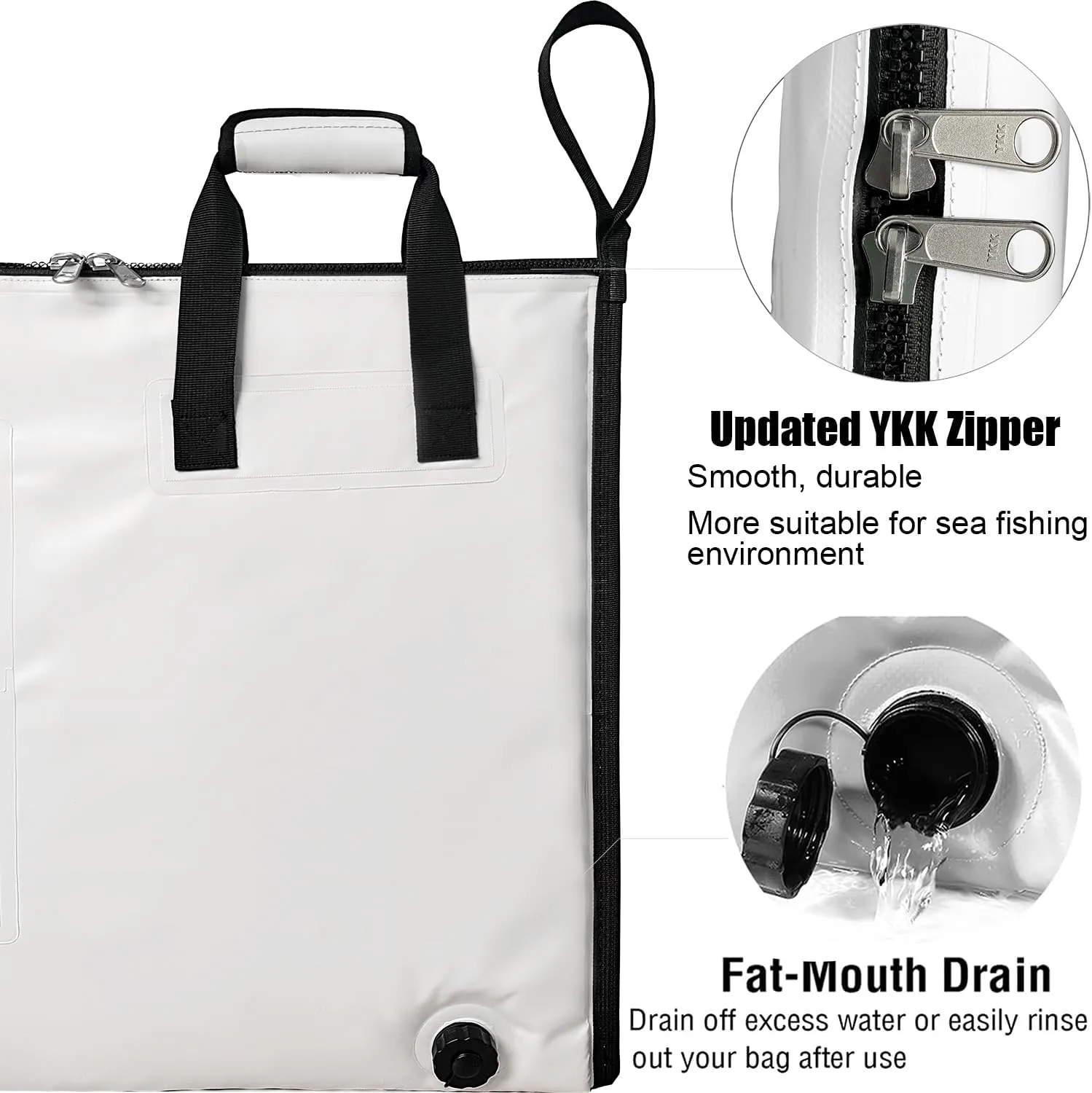 60x24'' Collapsible Insulated Fish Cooler Bag with YKK Zipper