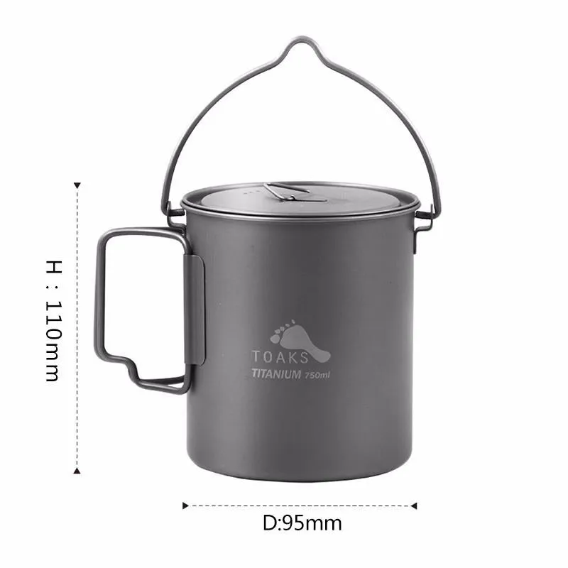 750ML TITANIUM CAMPING POT