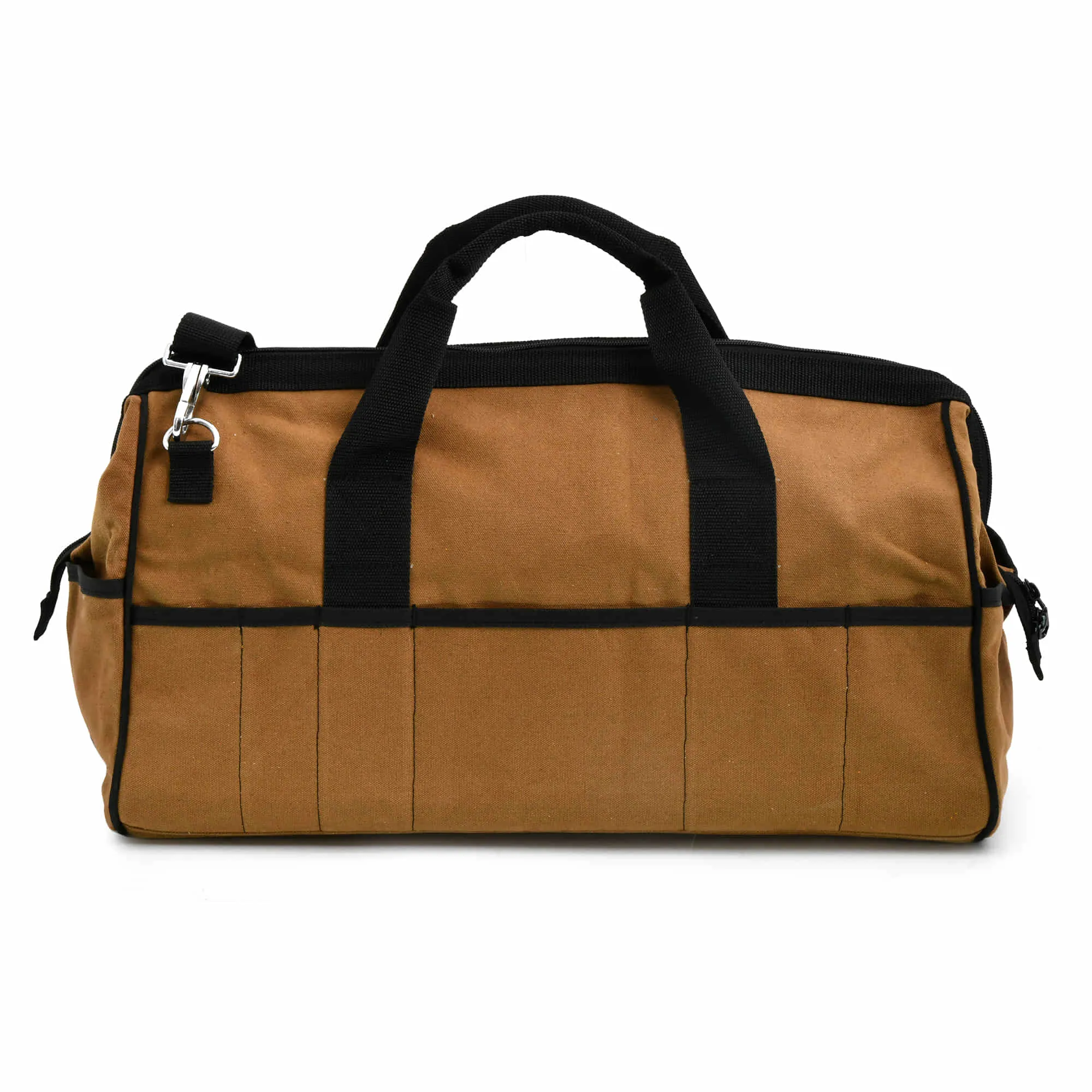 97012 - 25 Pocket 20 Inch Wide Mouth Tool Storage Bag in Brown Waterproof Canvas | Style n Craft