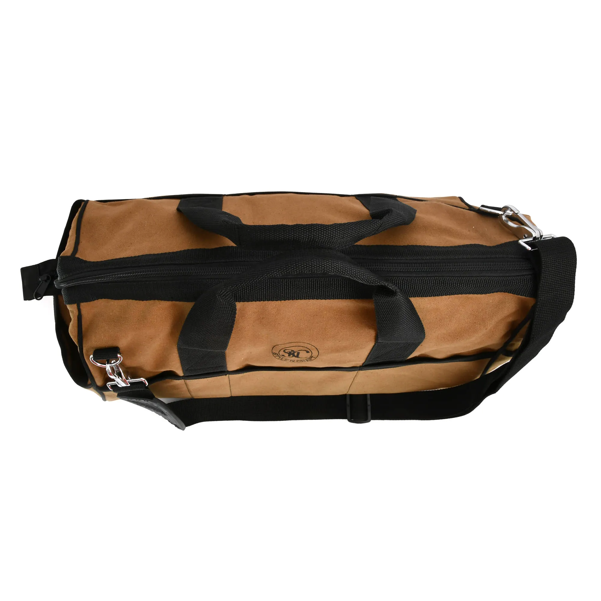 97012 - 25 Pocket 20 Inch Wide Mouth Tool Storage Bag in Brown Waterproof Canvas | Style n Craft