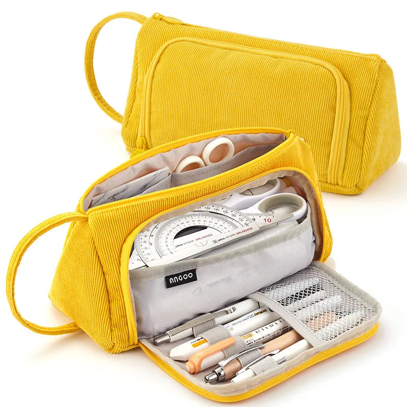 A Pencil Case Multifunctional Large Capacity Cotton and Linen Pencil Bag Pencil Case