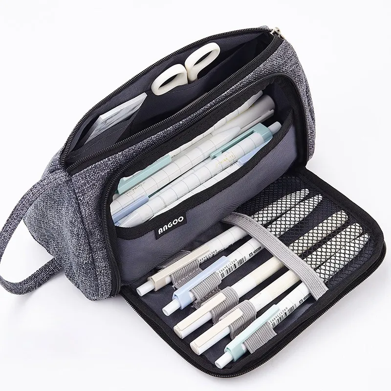 A Pencil Case Multifunctional Large Capacity Cotton and Linen Pencil Bag Pencil Case