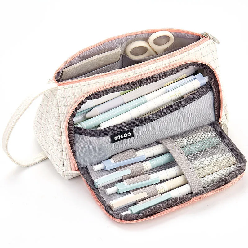 A Pencil Case Multifunctional Large Capacity Cotton and Linen Pencil Bag Pencil Case