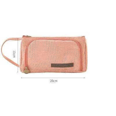 A Pencil Case Multifunctional Large Capacity Cotton and Linen Pencil Bag Pencil Case