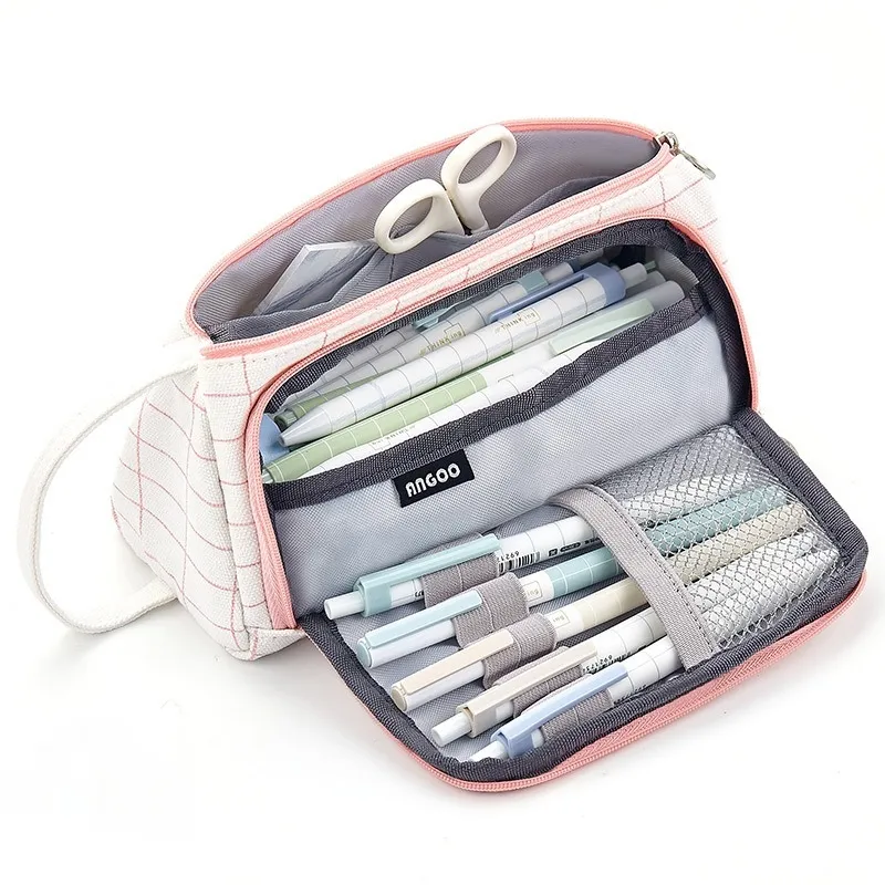 A Pencil Case Multifunctional Large Capacity Cotton and Linen Pencil Bag Pencil Case