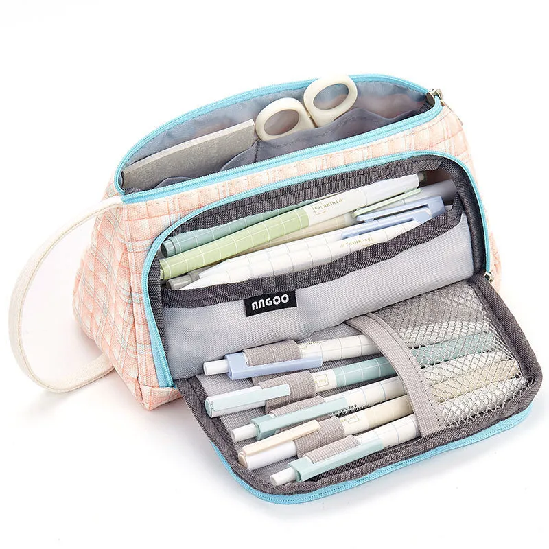 A Pencil Case Multifunctional Large Capacity Cotton and Linen Pencil Bag Pencil Case