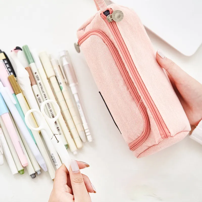 A Pencil Case Multifunctional Large Capacity Cotton and Linen Pencil Bag Pencil Case