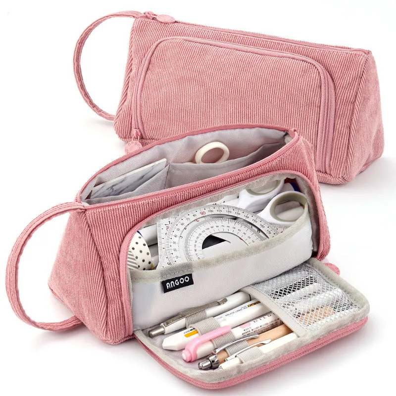 A Pencil Case Multifunctional Large Capacity Cotton and Linen Pencil Bag Pencil Case