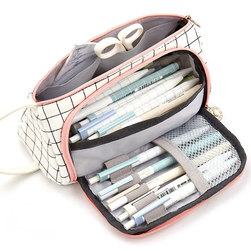 A Pencil Case Multifunctional Large Capacity Cotton and Linen Pencil Bag Pencil Case