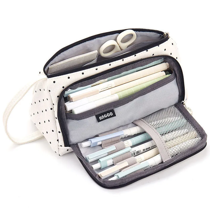 A Pencil Case Multifunctional Large Capacity Cotton and Linen Pencil Bag Pencil Case