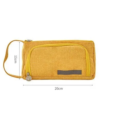 A Pencil Case Multifunctional Large Capacity Cotton and Linen Pencil Bag Pencil Case