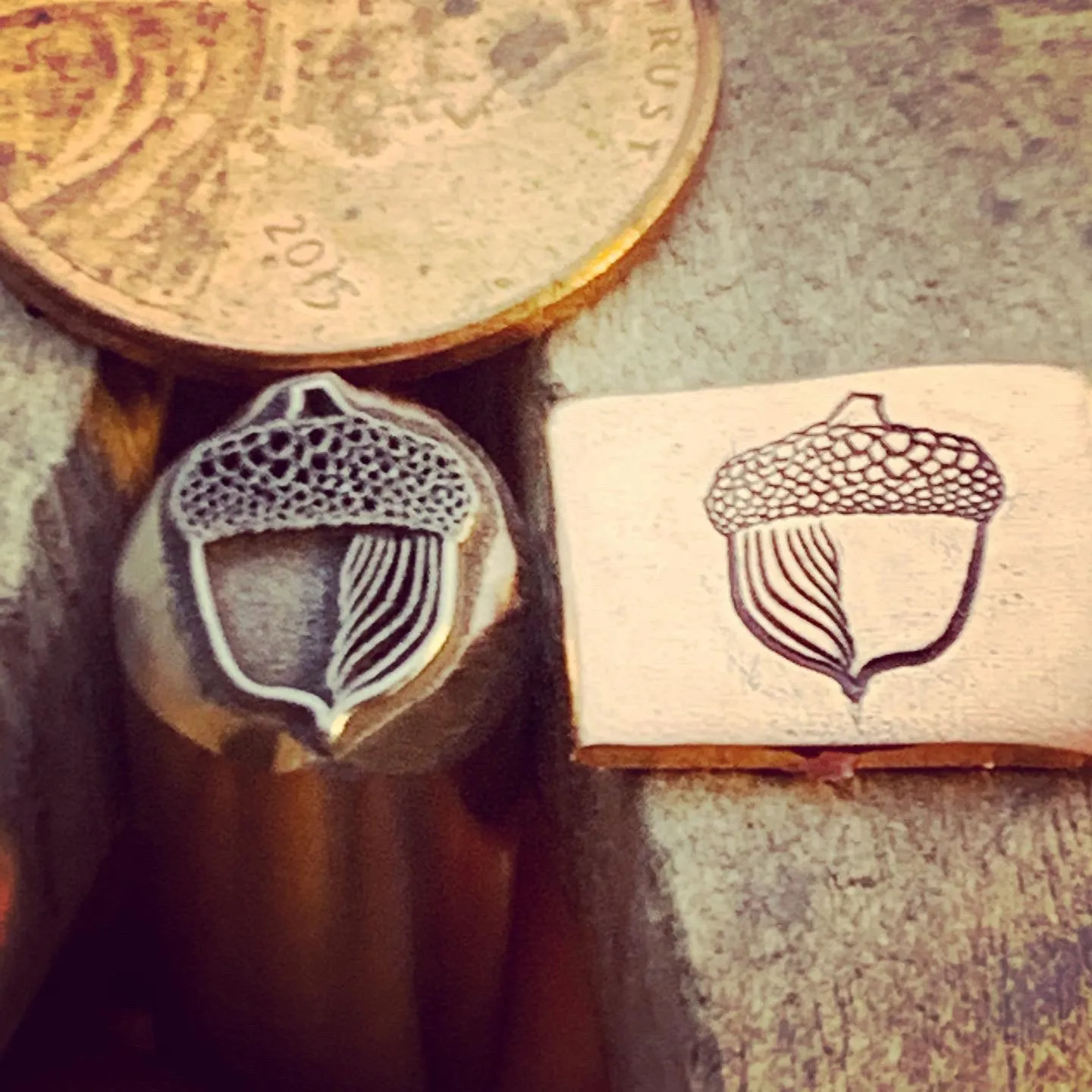 Acorn 1119 Raised design. Multiple Sizes. Metal Hand Stamp