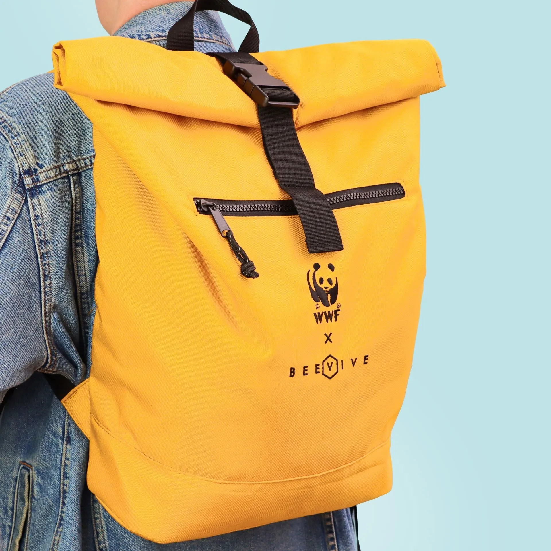 Adventure Recycled Roll-top Backpack - Yellow