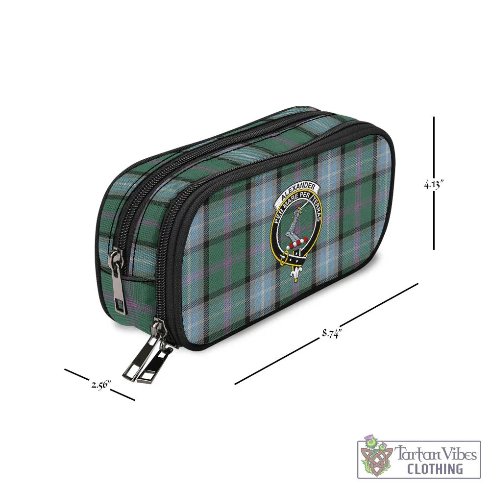 Alexander of Menstry Hunting Tartan Pen and Pencil Case with Family Crest