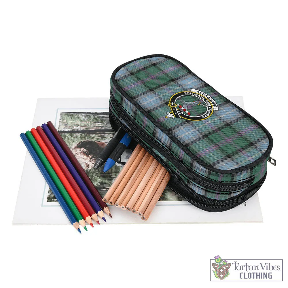 Alexander of Menstry Hunting Tartan Pen and Pencil Case with Family Crest