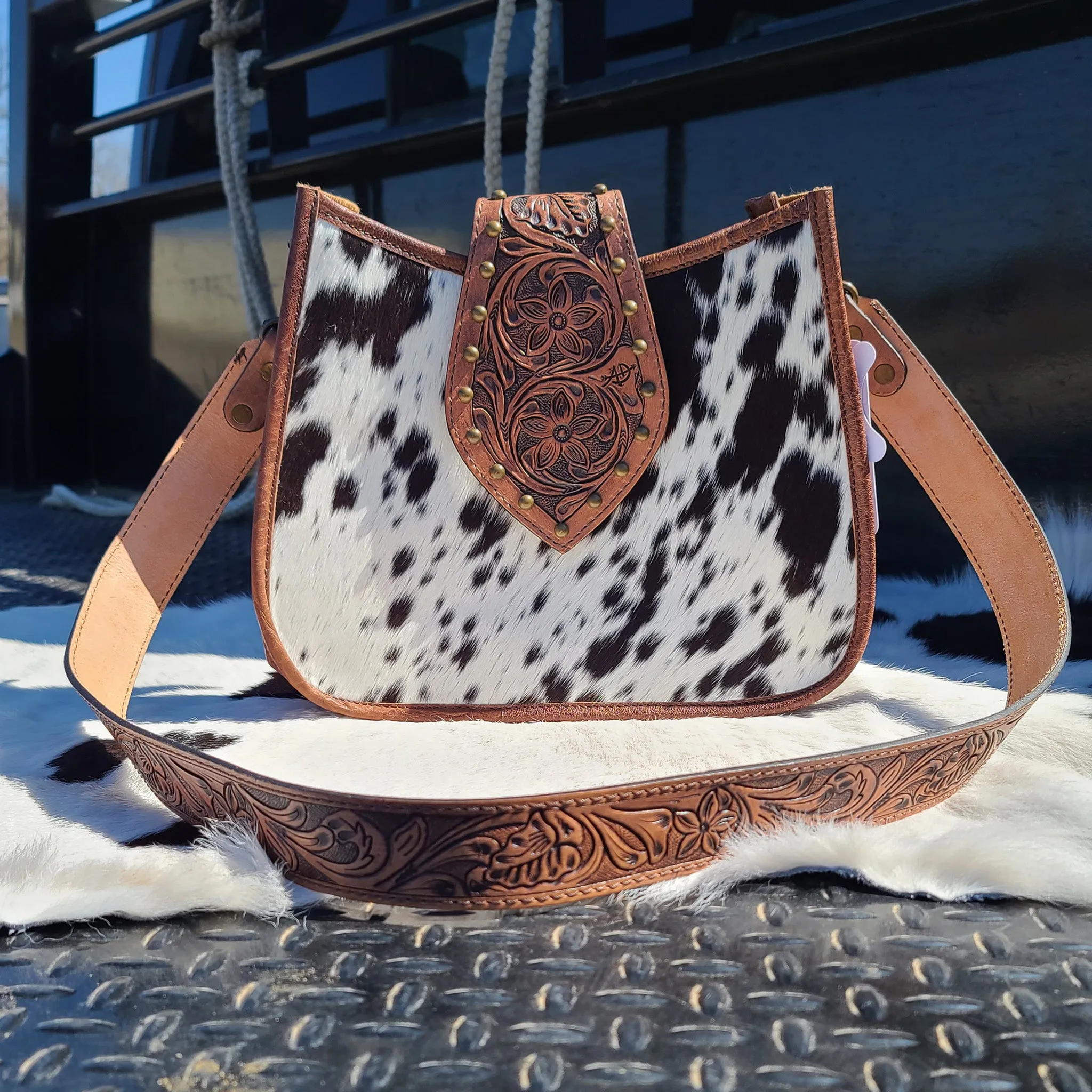 American Darling Brown Leather & Cowhide Bag