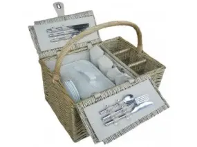 ANTIQUE WASH LIDDED 4 PERSON HAMPER