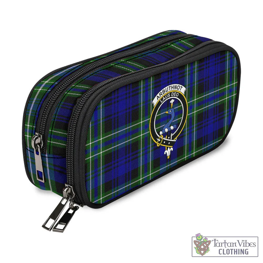 Arbuthnot Modern Tartan Pen and Pencil Case with Family Crest