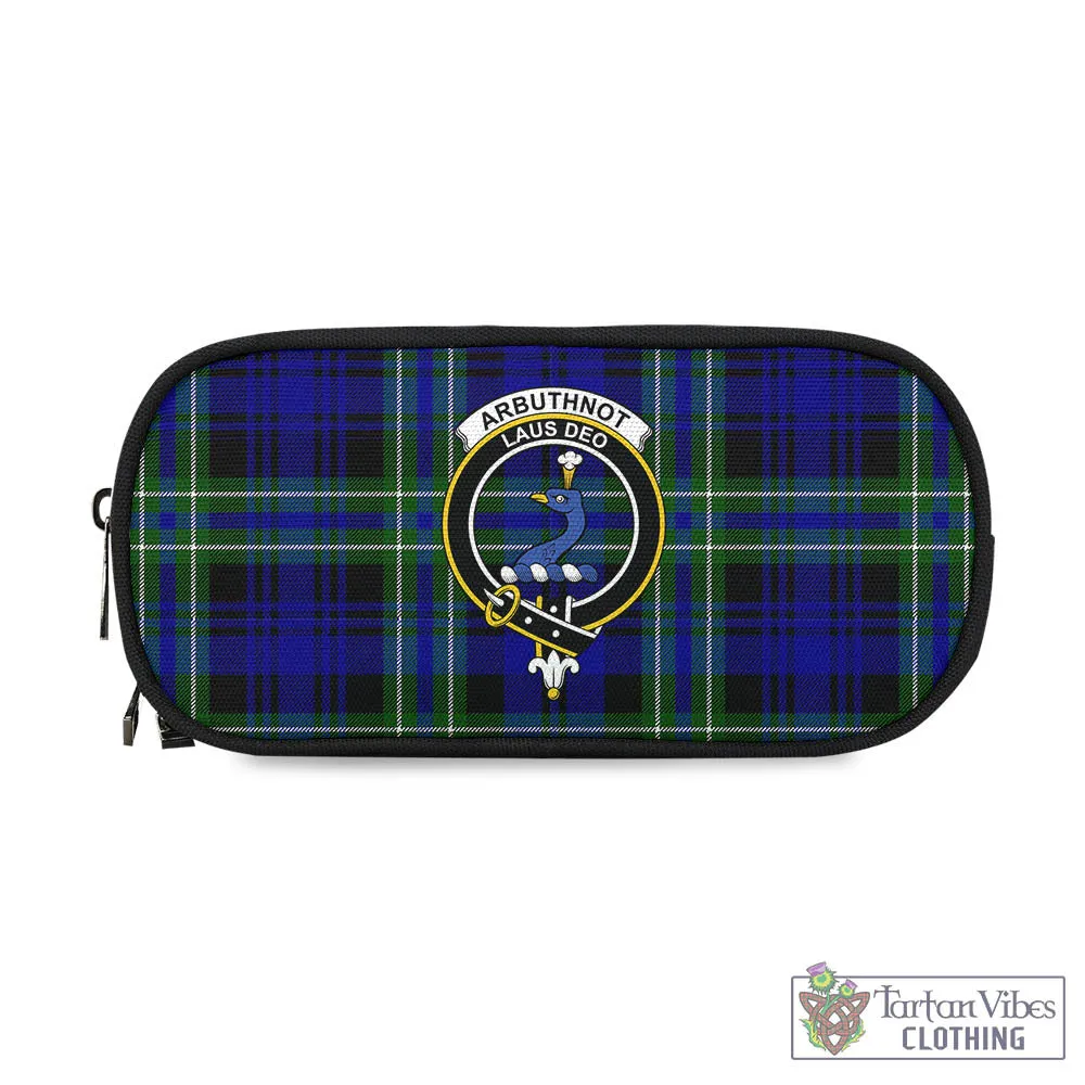 Arbuthnot Modern Tartan Pen and Pencil Case with Family Crest