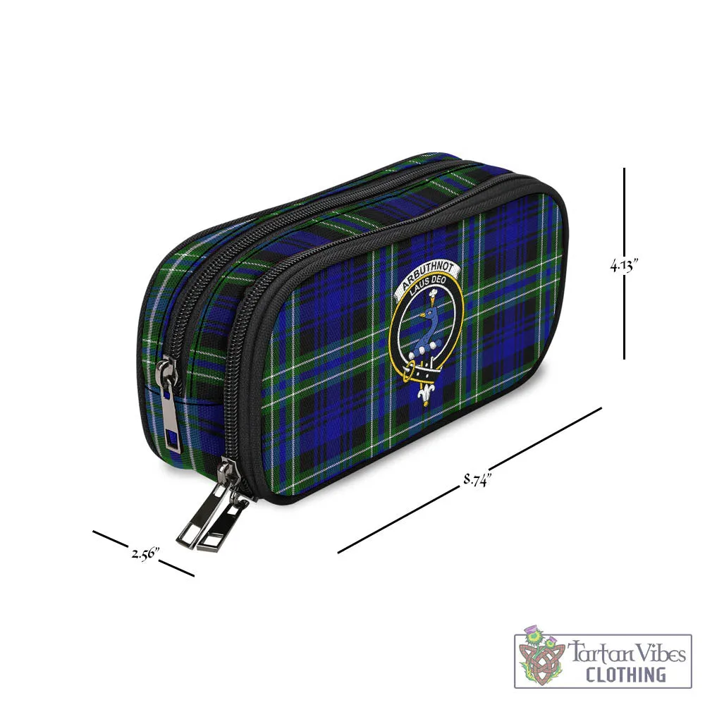 Arbuthnot Modern Tartan Pen and Pencil Case with Family Crest