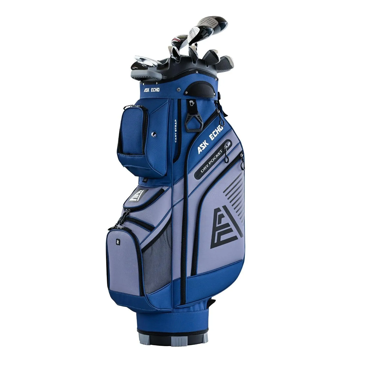 Ask Echo 2024 T-LOCK 14 Way Organizer Dividers Golf Soundless Cart Bag / NavyGrey