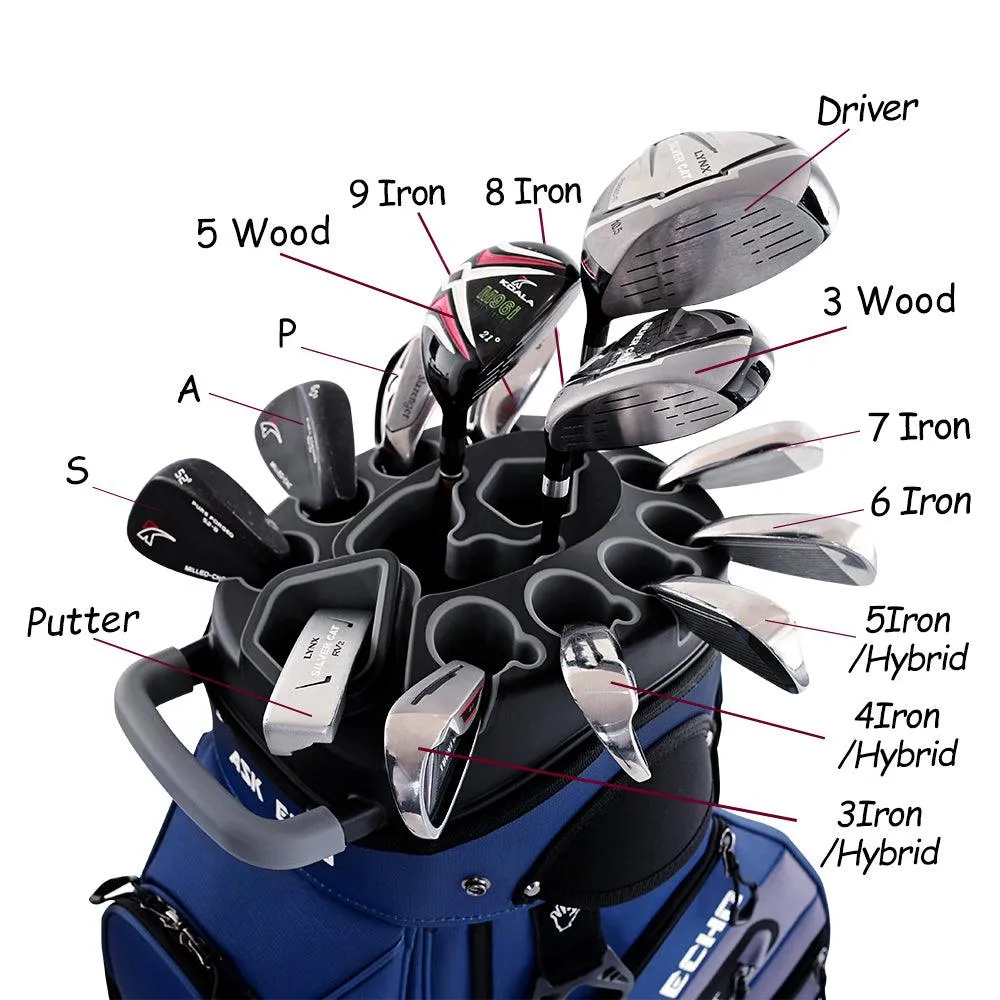 Ask Echo 2024 T-LOCK 14 Way Organizer Dividers Golf Soundless Cart Bag / NavyGrey