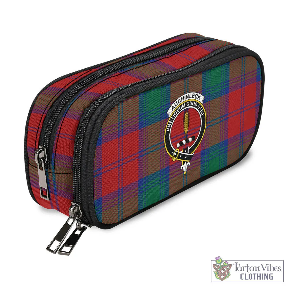 Auchinleck (Affleck) Tartan Pen and Pencil Case with Family Crest