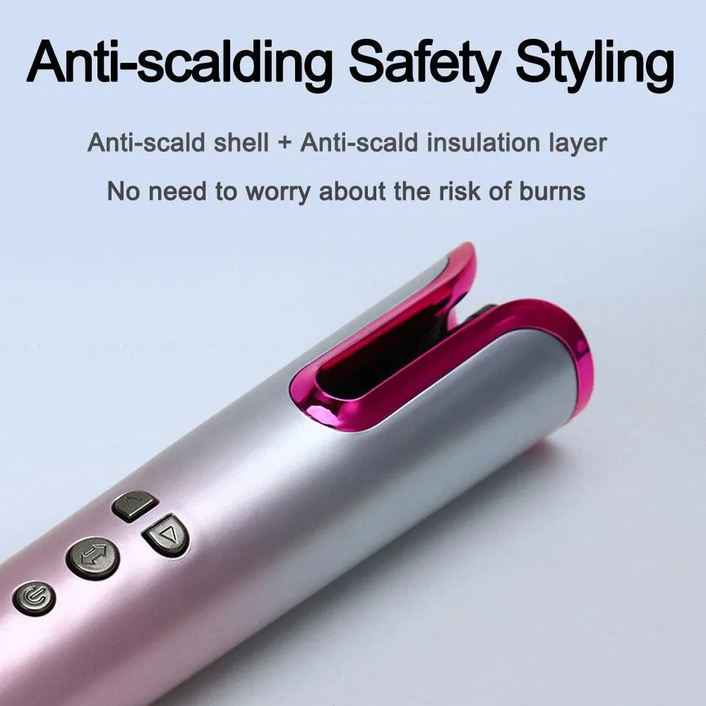 Automatic Hair Curler Wireless Rotating Curling Iron Portable LED