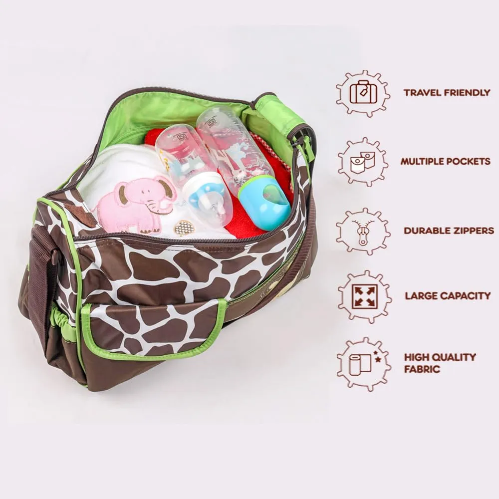 Baby Bucket Baby Diaper Nappy Changing Baby Diaper Bag Mummy Bag Handbag-(Pack of 1 – Orange Giraffe)