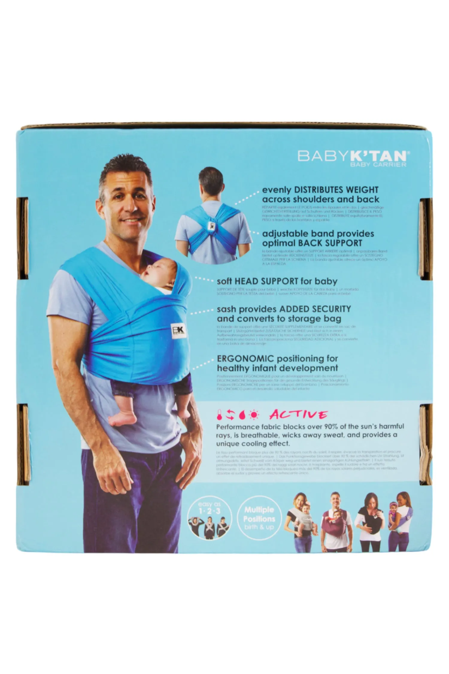 Baby K'tan Active Oasis Baby Carrier - Blue/Turquoise - L