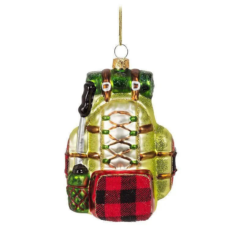 Back Pack Glass Ornament