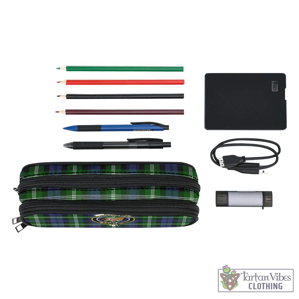 Baillie (Bailey) Tartan Pen and Pencil Case with Family Crest