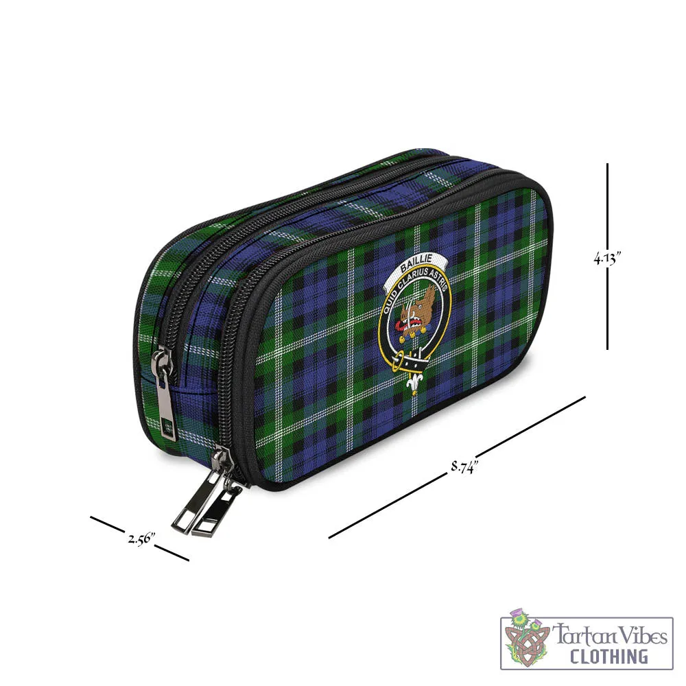 Baillie (Bailey) Tartan Pen and Pencil Case with Family Crest