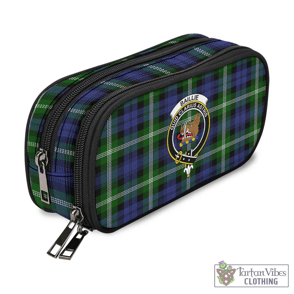 Baillie (Bailey) Tartan Pen and Pencil Case with Family Crest