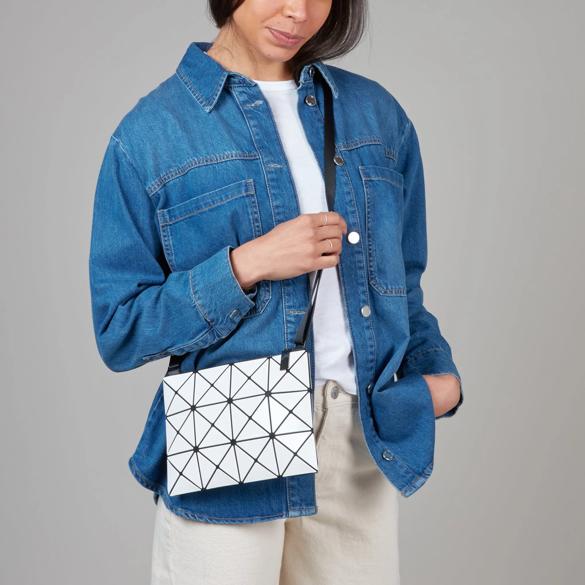 BAO BAO ISSEY MIYAKE Lucent Basic Crossbody Bag - White