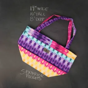 Barrel Tote Bag in Argyle Dusk