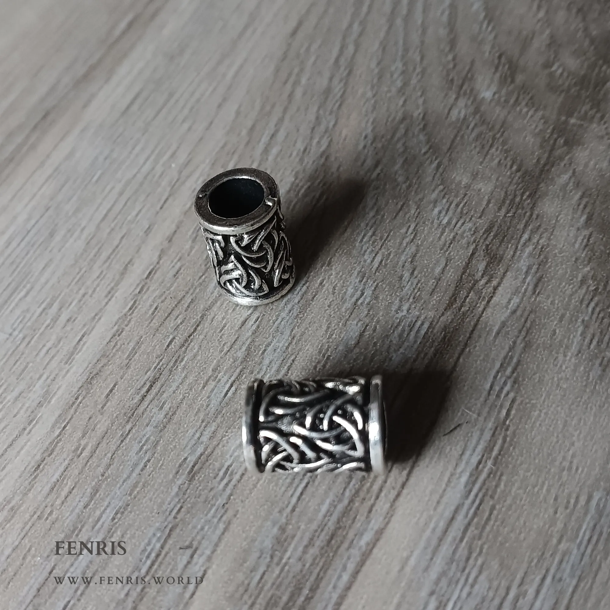 Beard Braid Beads Silver Celtic Knots Set of 2 | Fenris Jewelry