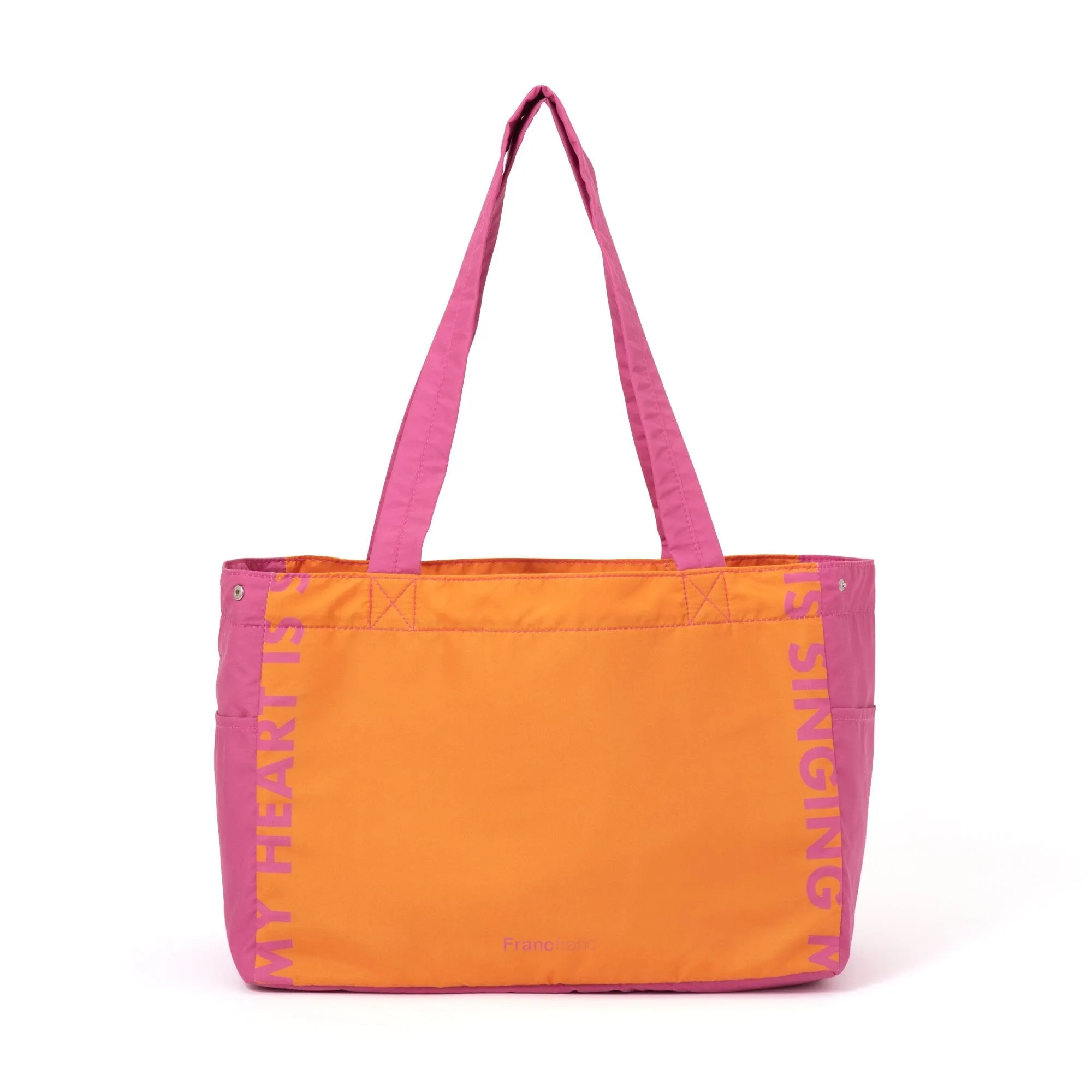 Bicolor Cooler Basket Bag  Orange