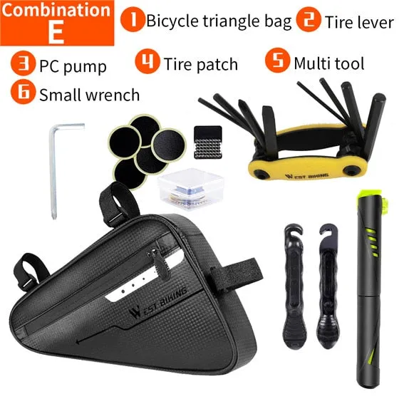 Bicycle Tools Kit Include Bike Pump Bag Tools Outdoor Cycling Equipment