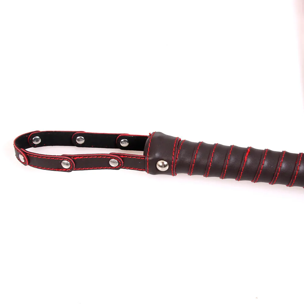 Black and Red Faux Leather Fetish Flogger