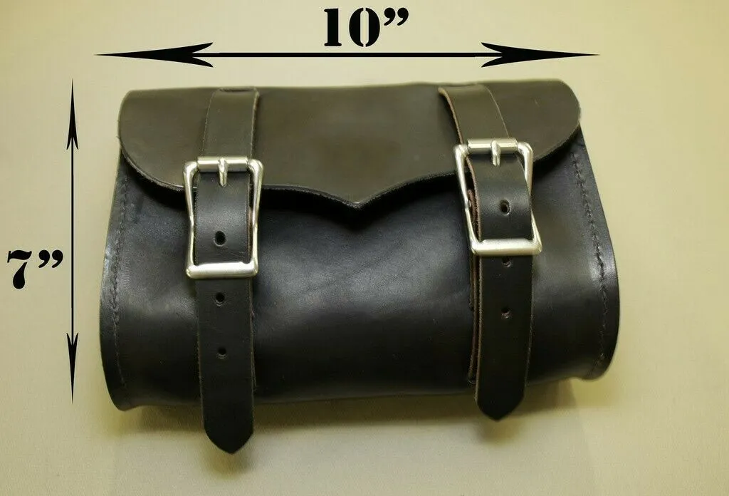 BlackDis Leather Tool Roll Bag Saddle Harley Chopper Bobber Motorcycle Sportster