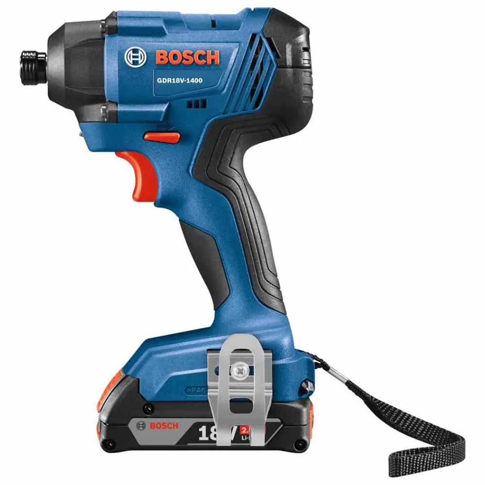 Bosch GDR18V-1400B12 18V 1/4 In. Hex Impact Driver w/ (1) 2.0 Ah Slimpack Battery