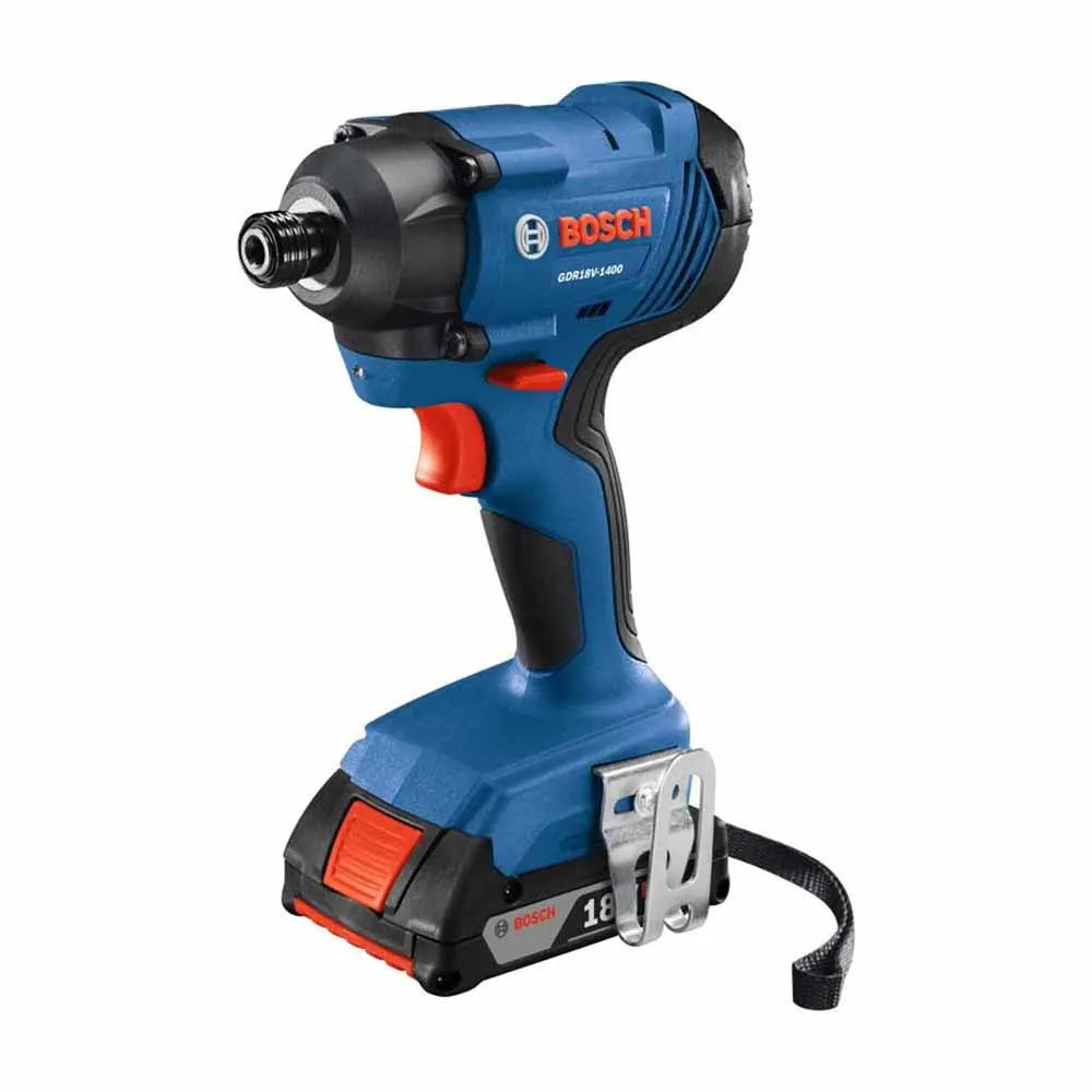 Bosch GDR18V-1400B12 18V 1/4 In. Hex Impact Driver w/ (1) 2.0 Ah Slimpack Battery