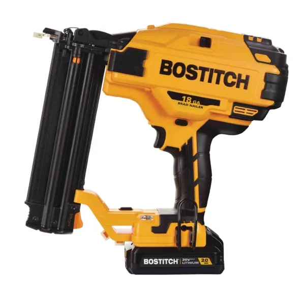 Bostitch BCN680D1 Brad Nailer Kit, Battery Included, 20 V, 2 Ah, 110 Magazine, 18 ga Nail, Brad Nail Fastener